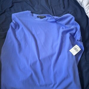 French Connection Blue Blouse Crisp Cotton Top